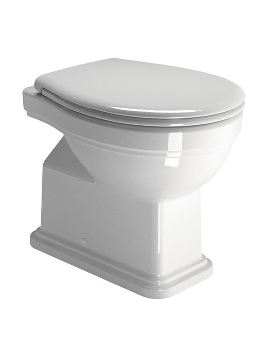 GSI Classic High Level Stehende Toilette mit Spülung mit Deckel Sanftes Schließen Hölzernes Massiv