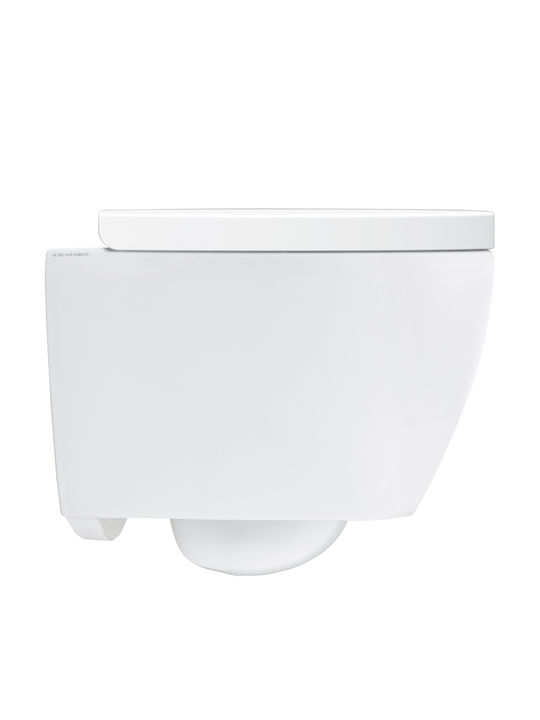 Scarabeo Moon Wandhängende Toilette Randlos mit Deckel Sanftes Schließen Weiße