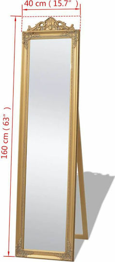 vidaXL Καθρέπτης με Χρυσό Ξύλινο Πλαίσιο 160x40cm