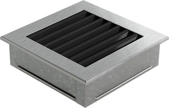 Kratki Fresh Τετράγωνη Περσίδα Τζακιού 17x17cm Inox