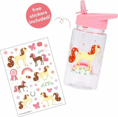 A Little Lovely Company Kids Plastic Water Bottle Pink 450ml