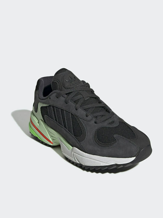 Adidas YUNG-1 Chunky Sneakers Carbon / Core Black / Glow Green