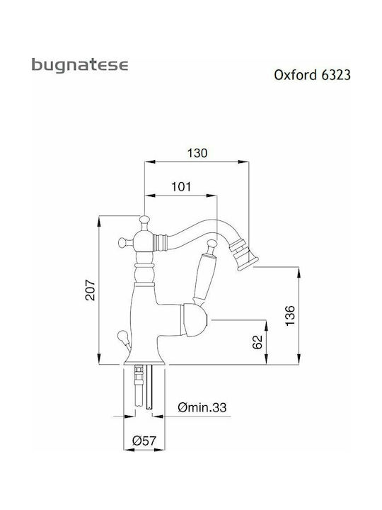 Bugnatese Oxford 201- Retro Bidet Faucet Bronze/White