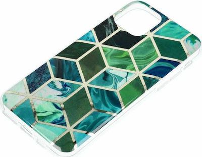 Forcell Marble Cosmo Silicone Back Cover Green (Galaxy A42)