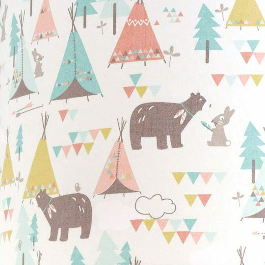 Veis Teepee Bears Μονόφωτο Παιδικό Φωτιστικό Κρεμαστό από Ύφασμα 60W με Υποδοχή E27 35x24cm