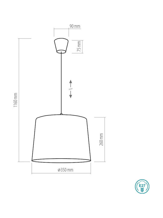 TK Lighting Flora Μονόφωτο Παιδικό Φωτιστικό Κρεμαστό από Πλαστικό 60W με Υποδοχή E27 Κόκκινο