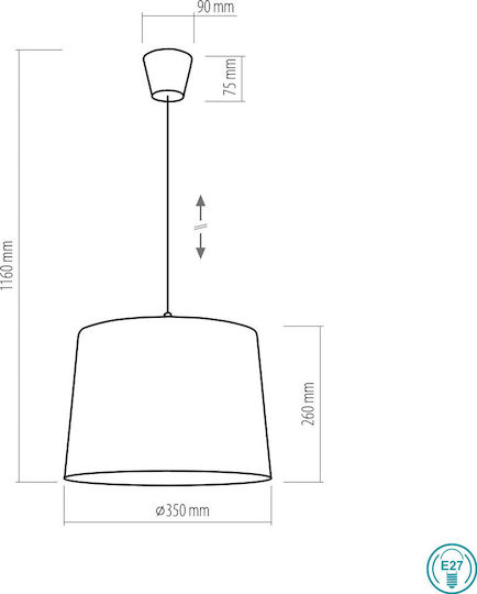 TK Lighting Flora Единична светлина Детска таванна лампа Окачен от Пластмаса 60W с Гнездо E27 Червен