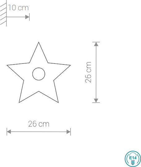 Nowodvorski Wooden Kids Wall Light Toy Star