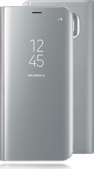 Hurtel Clear View Book Plastic Argintiu (Galaxy S7)