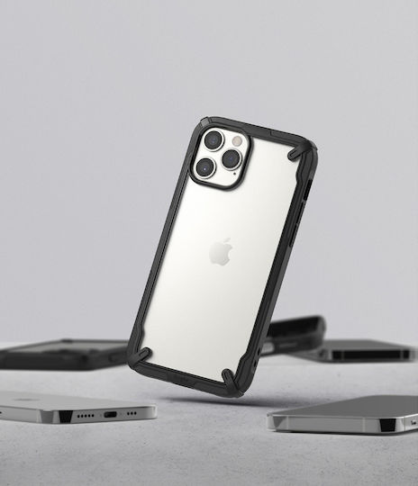 Ringke Fusion X Back Cover Plastic / Silicone 2mm with Strap Black (iPhone 12 Pro Max)