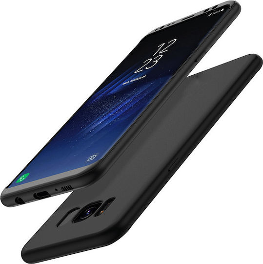 Forcell Galaxy S8 Umschlag Rückseite Silikon Schwarz (Galaxy S8)