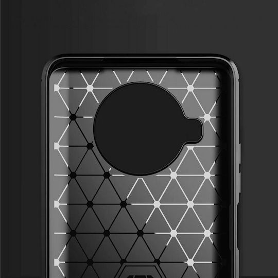 Hurtel Carbon Fiber Brushed Back Cover Silicon Negru (Xiaomi Mi 10T Lite)