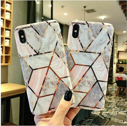 Tech-Protect Marble Umschlag Rückseite Silikon Rosa (Galaxy A42)