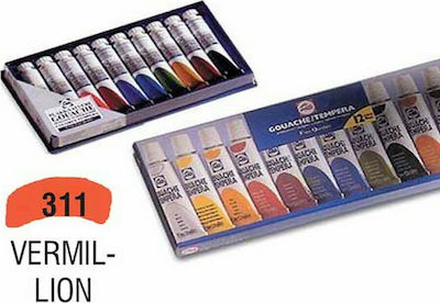 Royal Talens Gouache Extra Fine Quality Tempera de Pictură Vermilion 311 în Tubular 20ml 1buc 08043112