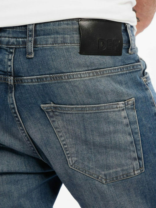 Ανδρικό Παντελόνι Τζιν Ελαστικό με Slim Tapered Εφαρμογή Μπλε
