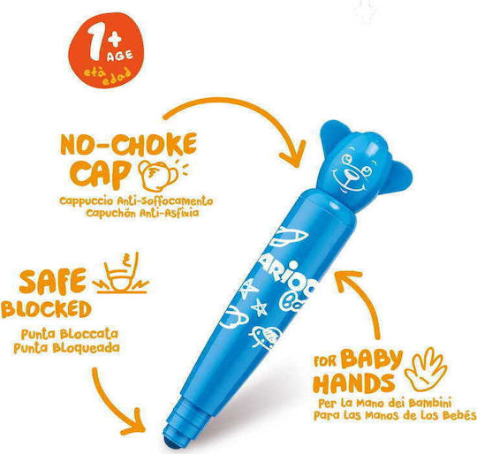 Carioca Baby Teddy Markers 1+ Lavabili Markere de Desen Set 6buc