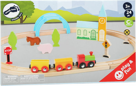 Small Foot City Country Railroad Σετ με Τρενάκι από Ξύλο για 3+ Ετών