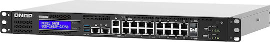 QNap QGD-1602P-C3558-8G Managed L2 PoE+ Switch with 16 Gigabit (1Gbps) Ethernet Ports and 2 SFP Ports