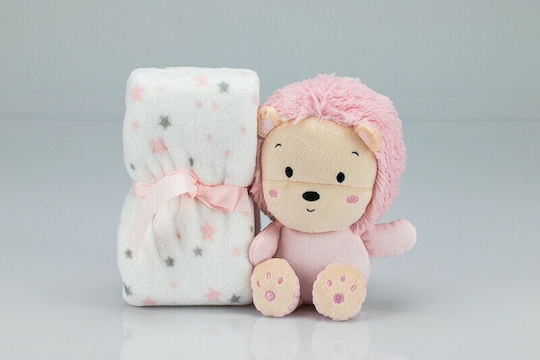 Interbaby Decke Wickeltücher für Kinderzimmer Lion Vlies mit Tierchen 80x110cm