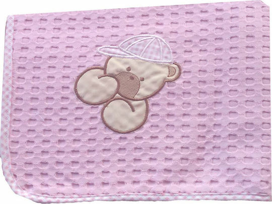 Dimcol Blanket Nursery Swaddling Blankets Bear 103 Waffle Lilac 80x110cm