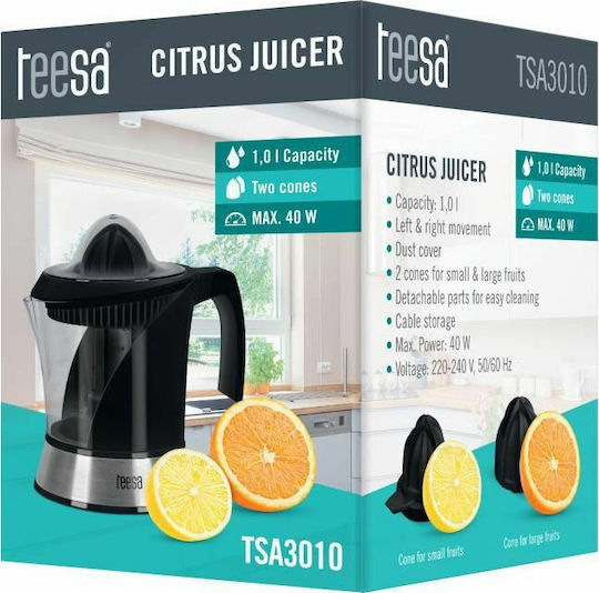Teesa Ηλεκτρικός Στίφτης 40W με Χωρητικότητα 1lt Μαύρος