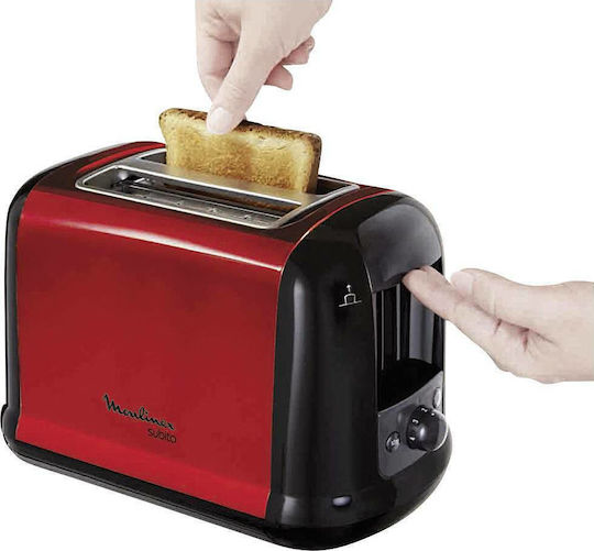 Moulinex Φρυγανιέρα 2 Θέσεων 850W Κόκκινη