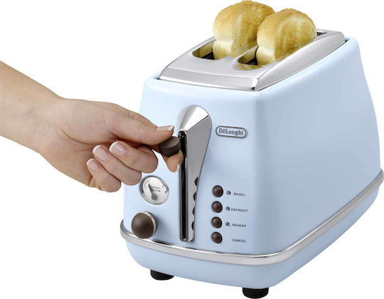 De'Longhi Icona Vintage Φρυγανιέρα 2 Θέσεων 900W Μπλε
