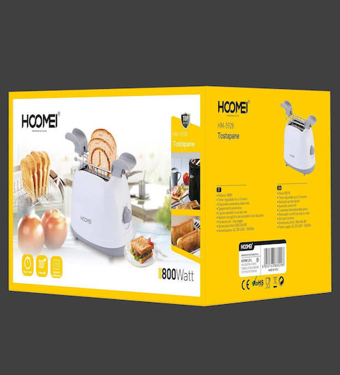 Hoomei Toaster 2 Slots 800W White
