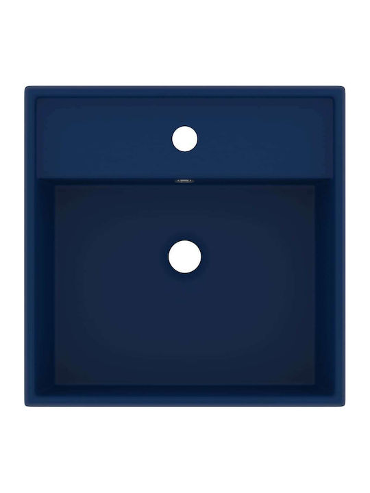 vidaXL Επικαθήμενος Νιπτήρας Κεραμικός 41x41x15cm Μπλε