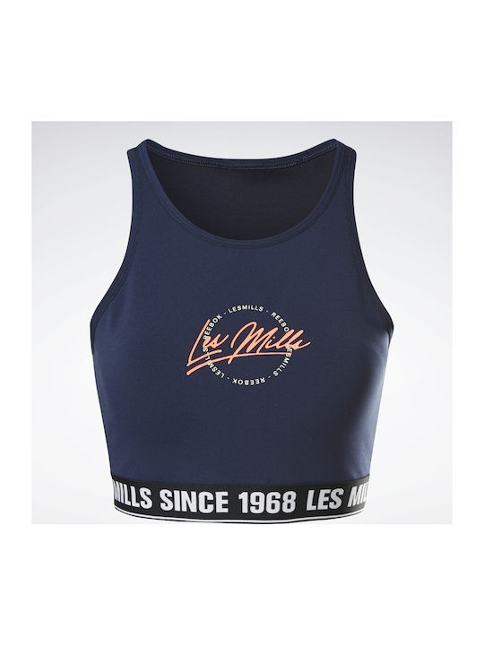 Les Mills Beyond Sweat Women's Sports Bra without Padding Navy Blue