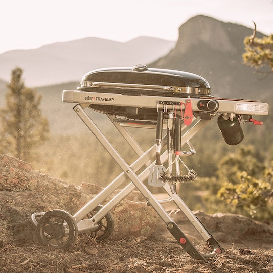 Weber Traveler Преносима Газово Барбекю Решетка 63.5брx34.3брсм. с 1 бр 3.8кВт
