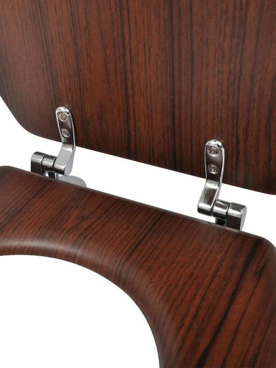 vidaXL Wooden Toilet Seat Brown 42.5cm