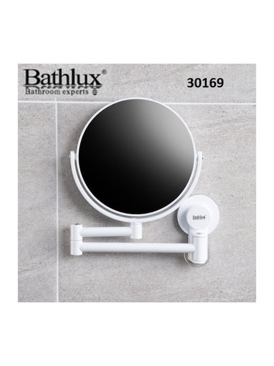Bathlux Vergrößerung Runder Badezimmerspiegel aus Metall 39.5x39.5cm Weiß