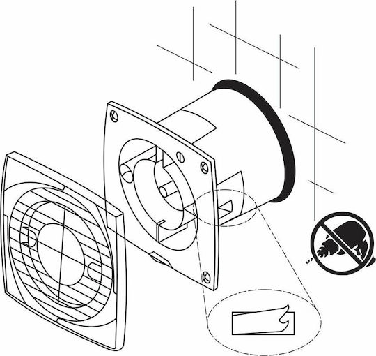 Elmark AF-V100 500120 Wandmontage Lüfter 100mm Weiß