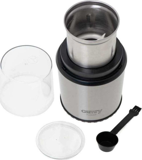 Camry CR 4444 Râșniță Electrică de Cafea 400W cu Capacitatea de Măcinare a Boabelor 75gr Argintie