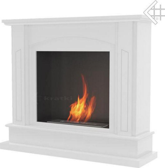 Kratki February Tuv Boden Bioethanol Kamine Innenbereich Weiß 112x32.5x96.2cm