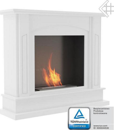 Kratki February Tuv Boden Bioethanol Kamine Innenbereich Weiß 112x32.5x96.2cm