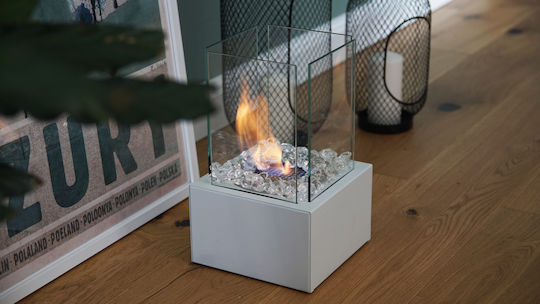Kratki Tango 1 Tuv Indoor Desktop Bioethanol Fireplace White 20x20x32.8cm