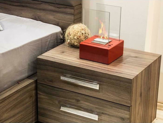 EcoHot Bio Luna 19 Επιτραπέζιο Τζάκι Βιοαιθανόλης Εσωτερικού Χώρου Κόκκινο 19x19x32cm
