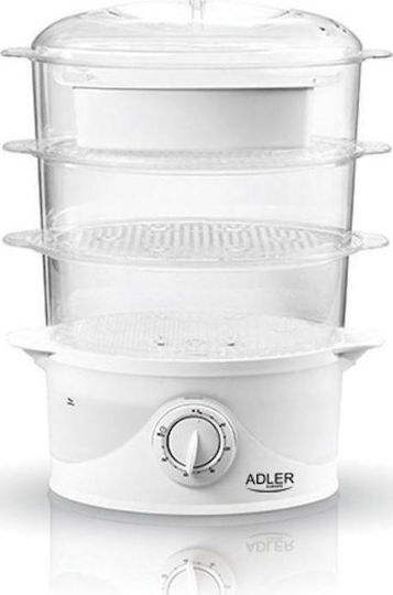 Adler Food Steamer with 3 Steaming Decks 9lt