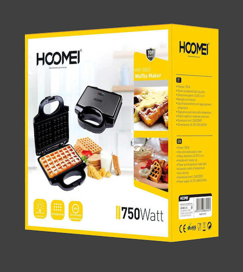 Hoomei Waffeleisen 2 Plätze 750W Schwarz