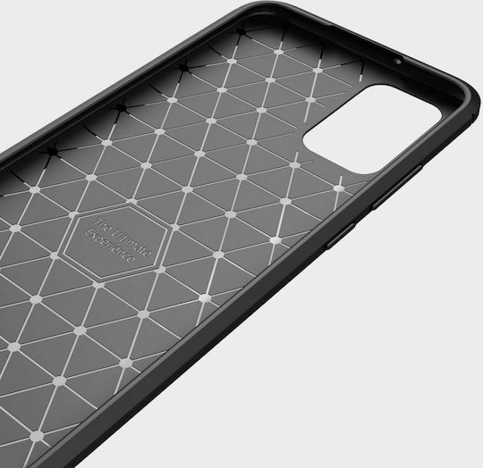 Tech-Protect Rugged Carbon Back Cover Δερματίνης Μαύρο (Galaxy A02s)