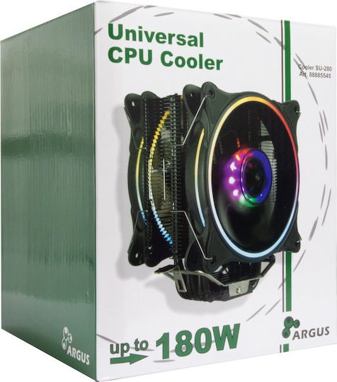Inter-Tech Argus SU-280 RGB Dual Fan CPU Cooling for AM4/1200/115x Socket