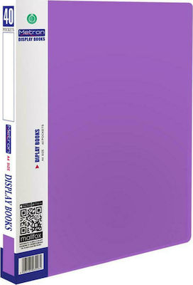 Metron Clipboard Flexible with 40 plastic sleeves Slides for Paper A4 Purple 1pcs