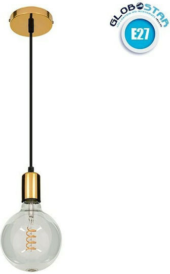 GloboStar Lumi Hängelampe Gold mit Fassung E27 10.5x118cm.
