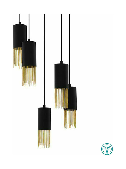 Eglo Counuzulus Pendant Chandelier for 5 Bulbs E27 Black