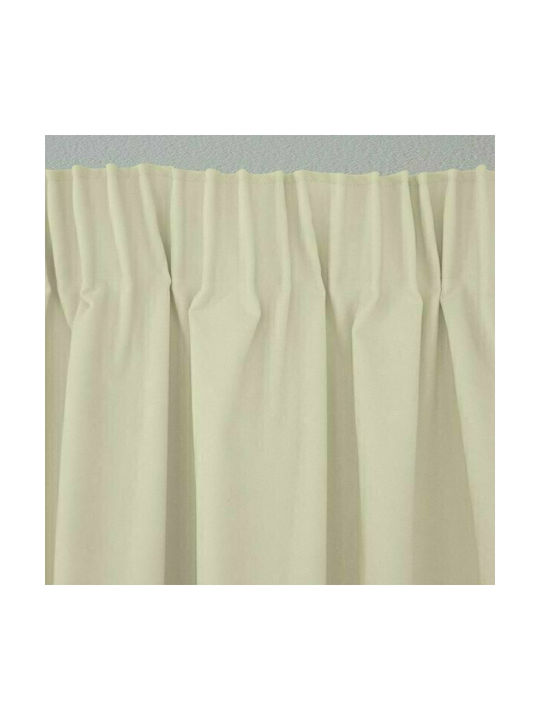 Lino Home Curtain with Pencil Pleat Renas Ecru 300x280cm