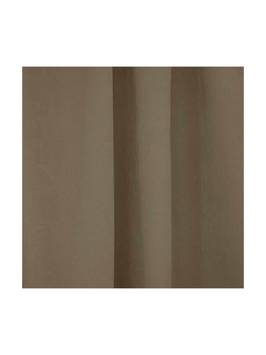 Lino Home Curtain with Pencil Pleat Renas 200 Coffee 300x280cm