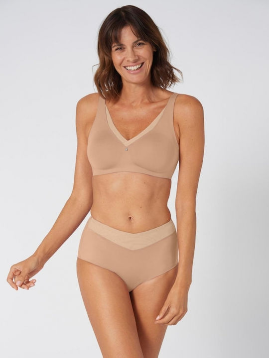 True Shape Sensation Beige Minimizer Bra Without Underwire