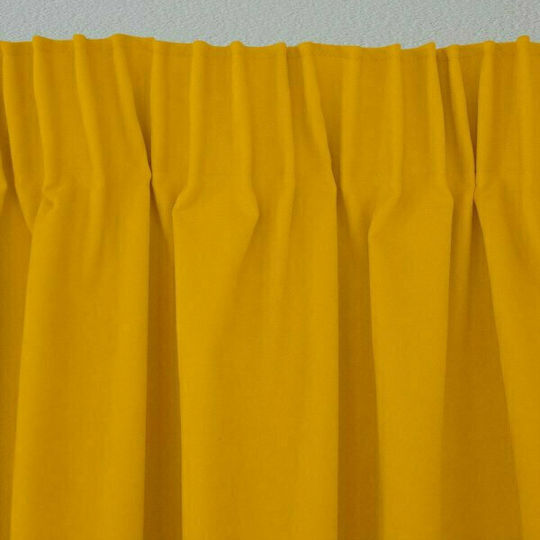 Lino Home Κουρτίνα με Τρέσα Samos Mustard 150x275εκ.